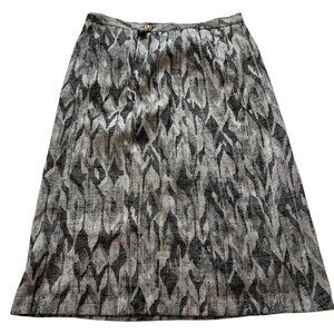 Givenchy En Plus skirt black-gray abstract print midi length plus size 24 W
